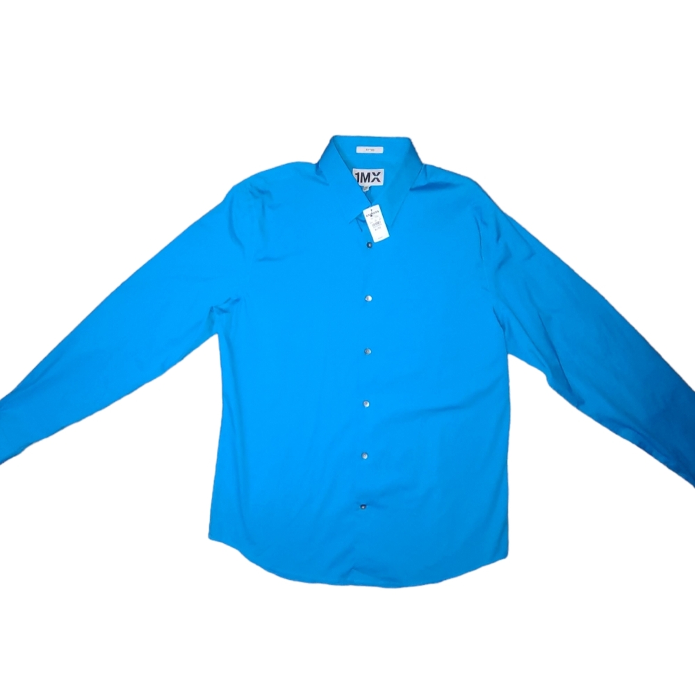 NWT Express fitted button-down blue dress shirt size XL